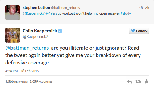 Colin Kaepernick Tweets Back!