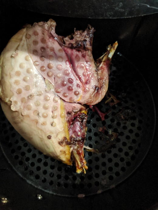 Duck has air fryer marks after flipping