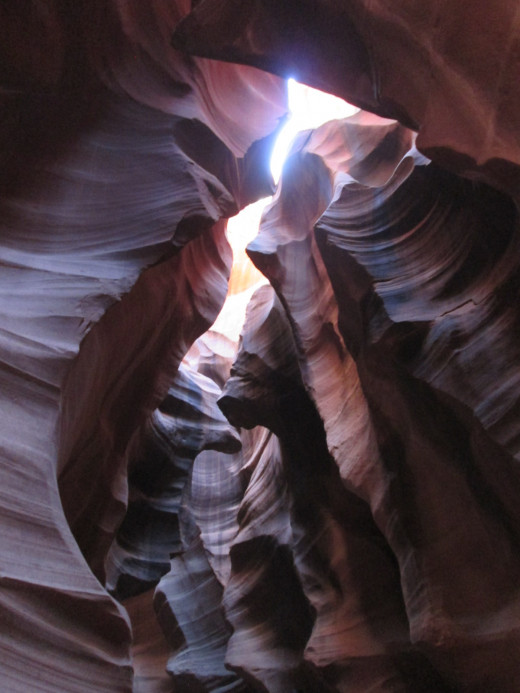 Looking up through the roof of Upper Antelope Canyon