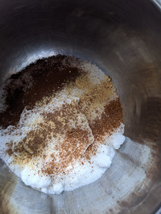 Mix and set aside  Salt, Sugar, spices