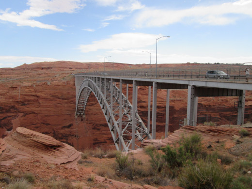 US 89 bridge at the mouth of Glen Canyon Dam (out of view on left)