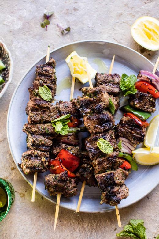 Grilled lamb kebabs