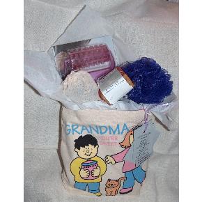 The "Grandma" mini tote bag shown filled with great stuff as an example of how to use to make a gift.