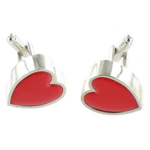 Heart cufflinks that flash on and off - a cheesy way to celebrate your love!