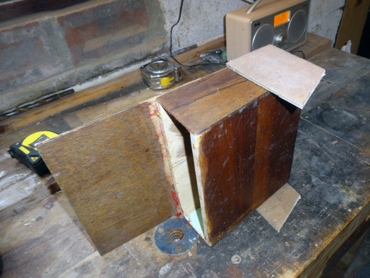 Side panels tested against the main box for size.