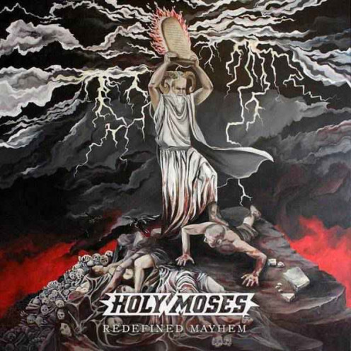 The album's cover depicts the very famous man Moses as he has what looks like a slab of the Ten Commandments on a mountain top. The cover is symbolic of how great a band Holy Moses has been.