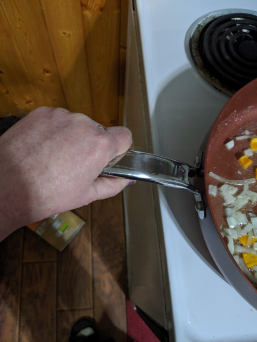 Just a note: the handle on the pan is fairly cool, yet...