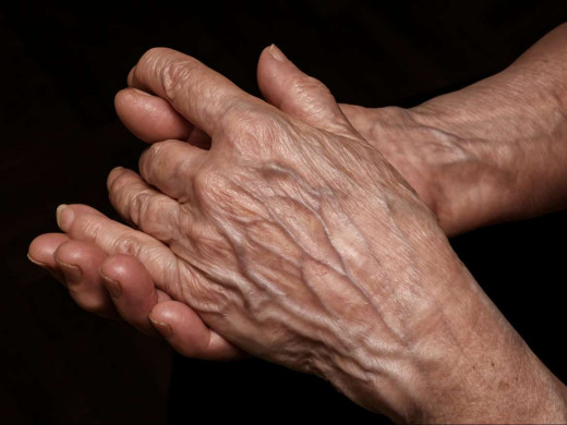 Old person's hand
