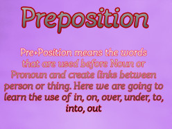 The easiest way to know about preposition through play way method