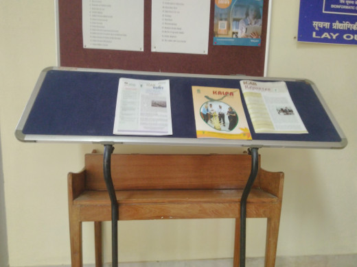 Newsletters displayed in the reading room