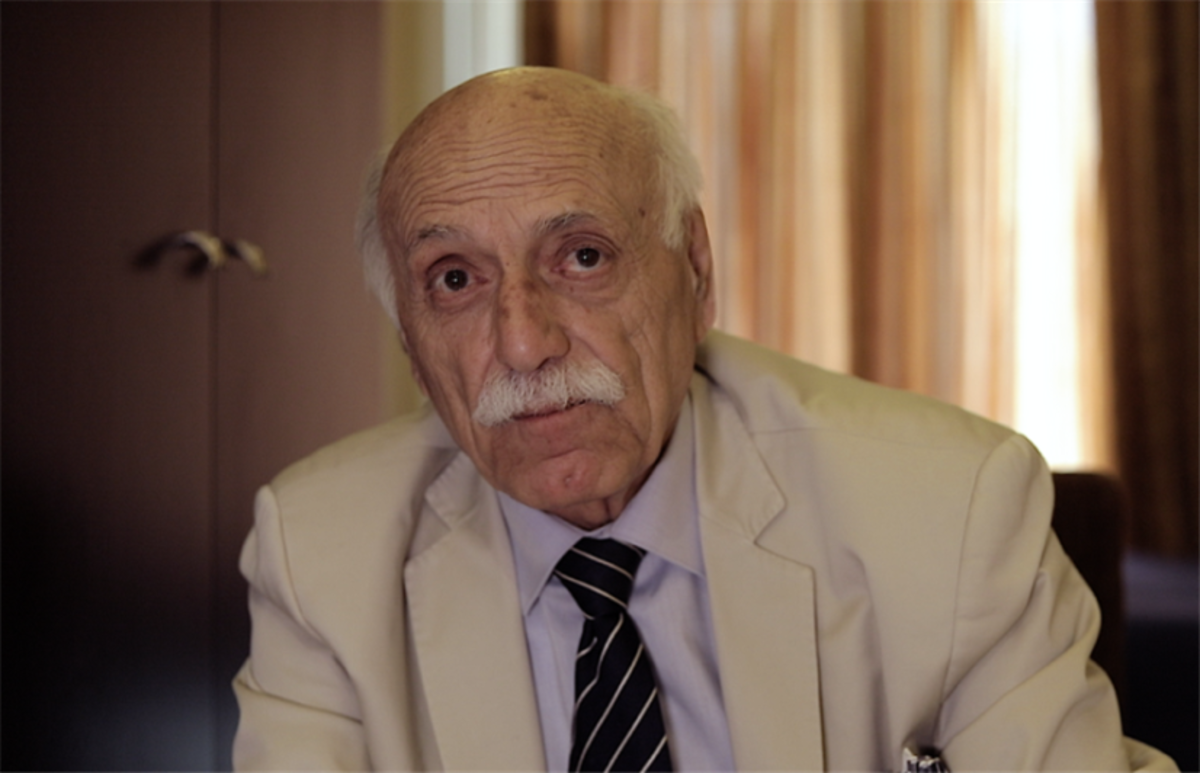 Lebanese poet Talal Haidar in an interview (Photo and editing: Malik Hosni, 2019)