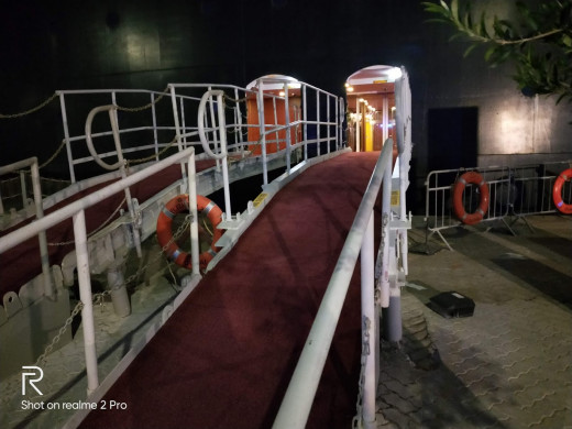 Entering the ship