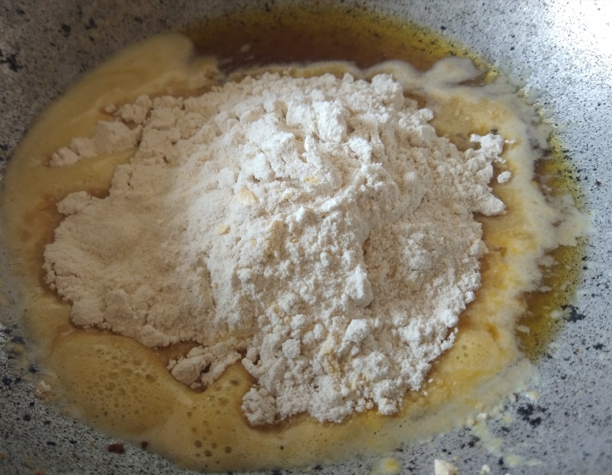 Add 1 cup of measured wheat flour immediately.