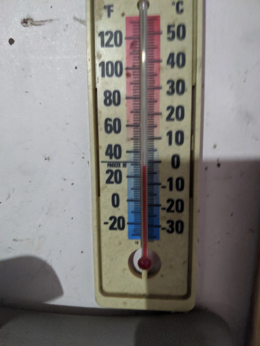 Temp in garage is cold...