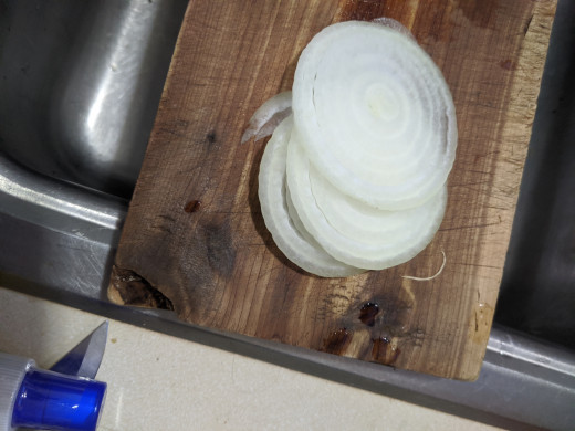 Slice onion thin