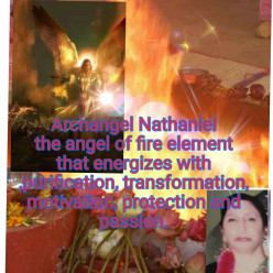 Archangel Nathaniel the angel of fire element helpful in purification transformation prosperity protection and passion