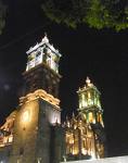 Puebla's Cathedral.  MacDonald's is a neighbour.