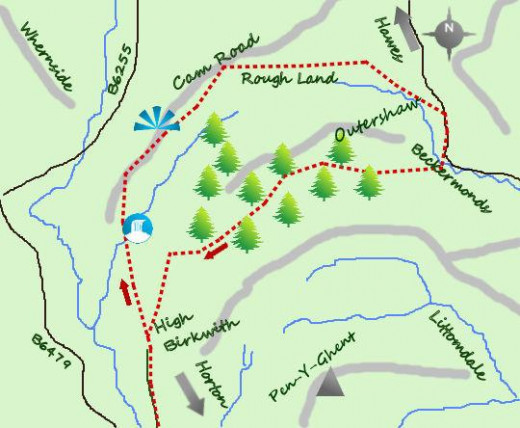 Area sketch map - take an Ordnance Survey map for accuracy and detail.