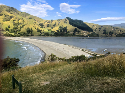 Overlooking Cable Bay while the tide has receded