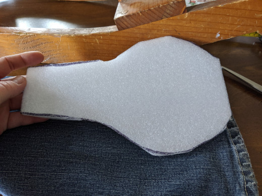 Cut foam shape of seat