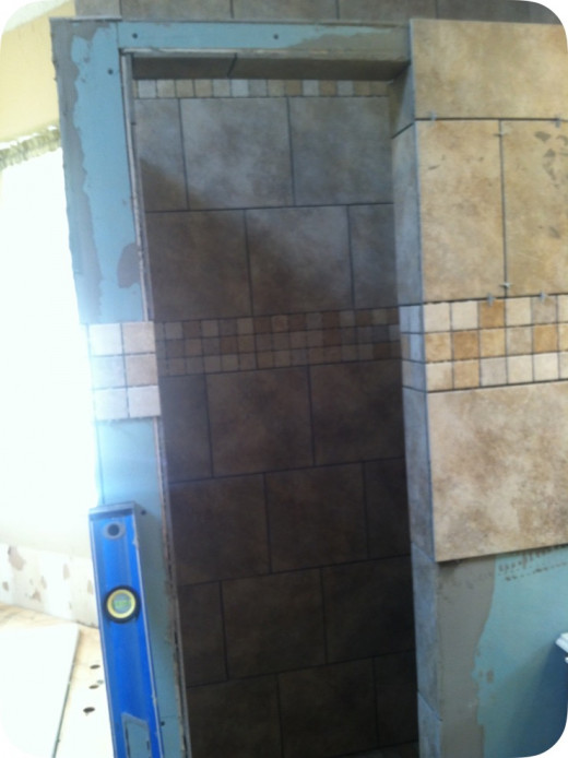 Next step was tiling the shower