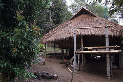 Bamboo house.