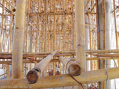 Bamboo scaffolding.
