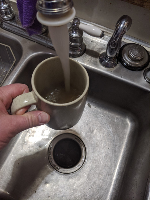 Add hot water to boiled boullion