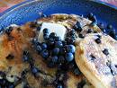 Pancakes topped with Blueberries