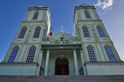 The photo of this church in Costa Rica symbolizes the album's title because some of the lyrical themes are against religion. 
