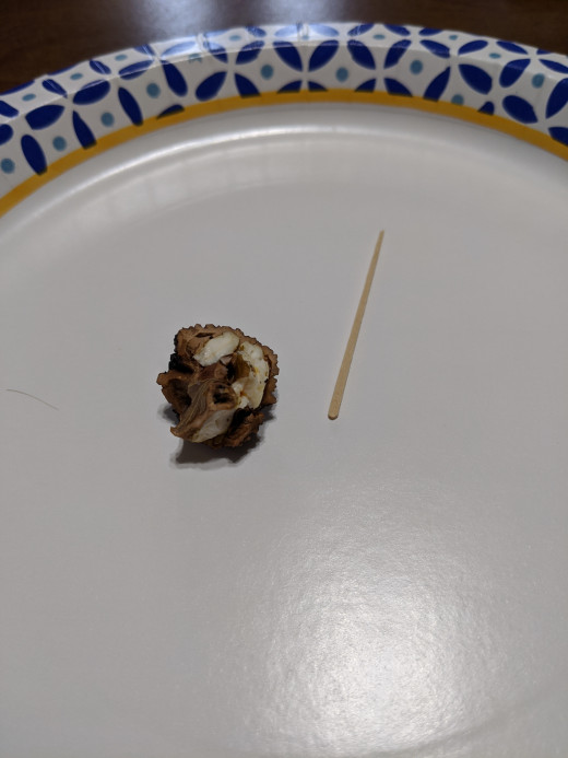 Nut and toothpick