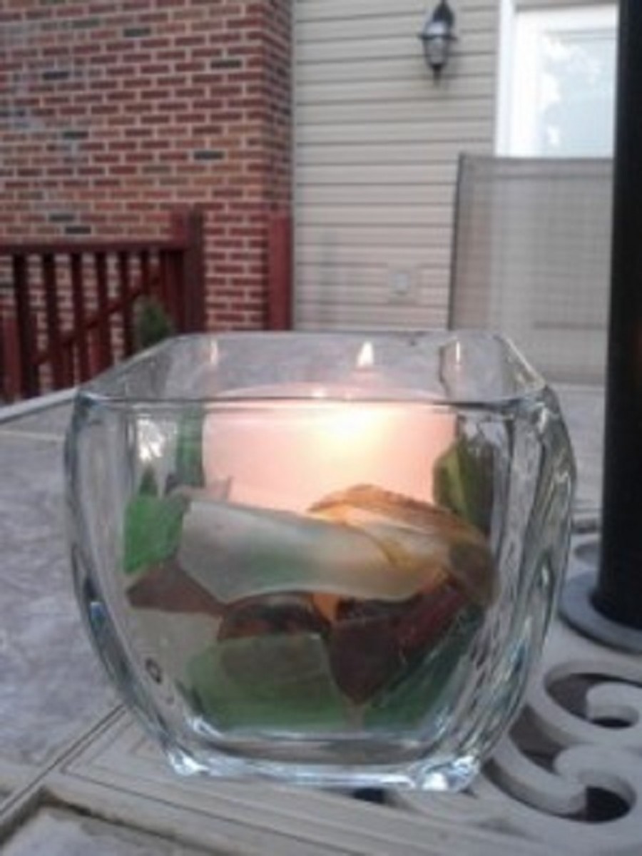 sea glass candle