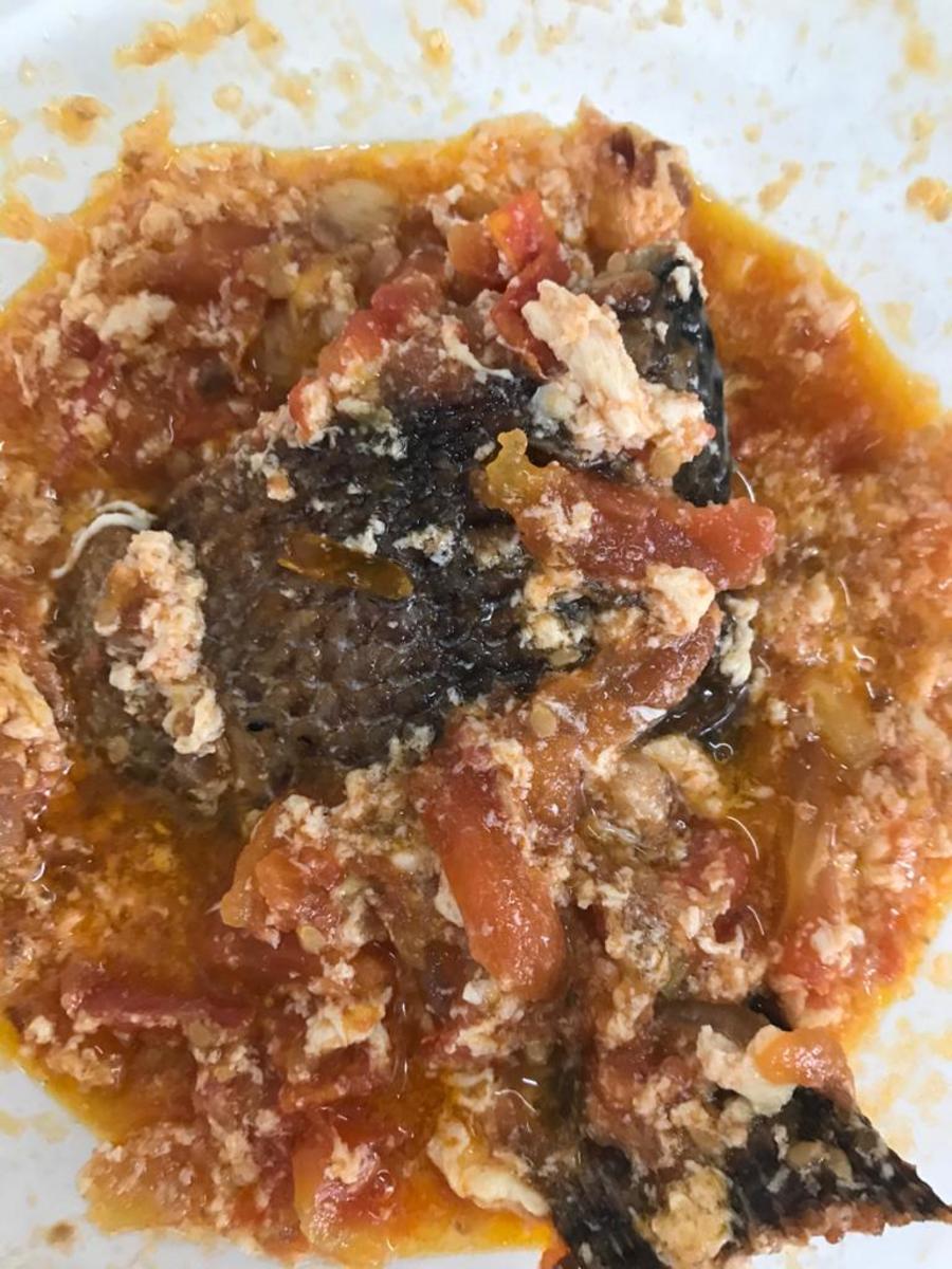 Fried Fish in Tomato Egg Sauce