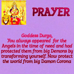 Pray to Goddess Durga for destroying the big Damon Corona virus as it has disturbed and destroyed the whole world