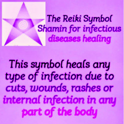 Reiki symbol Shamin is the symbol that can heal infections inflammations and insects biting in any part of the body