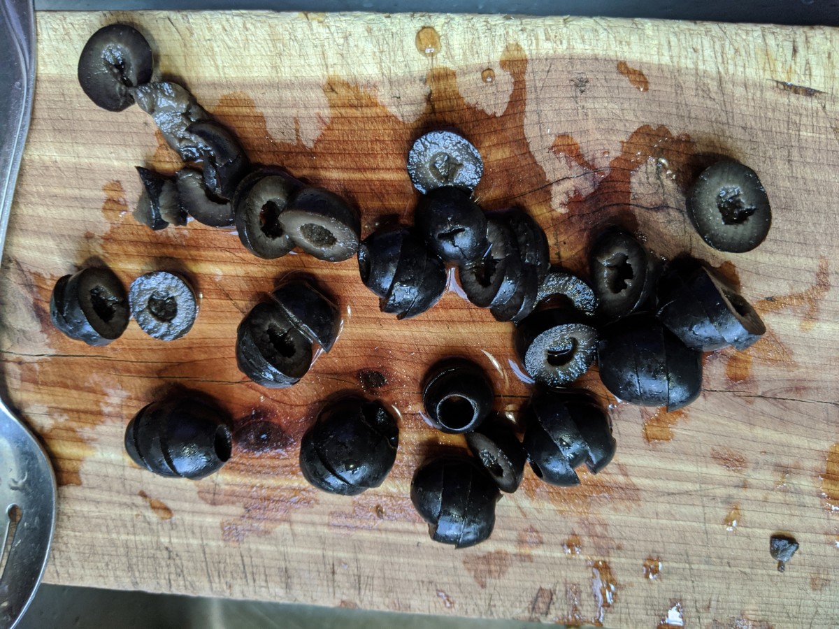 slice black olives