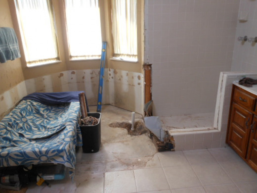 Tub and shower removed