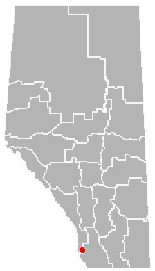 Map location of Blairmore, Alberta