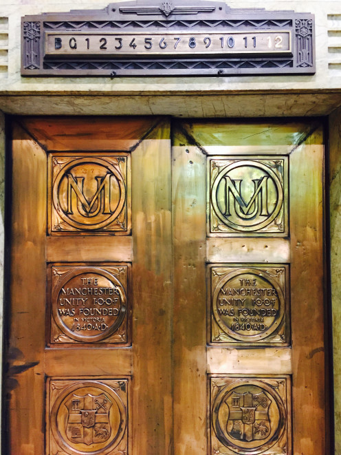 Old Lift Door at Manchester Unity
