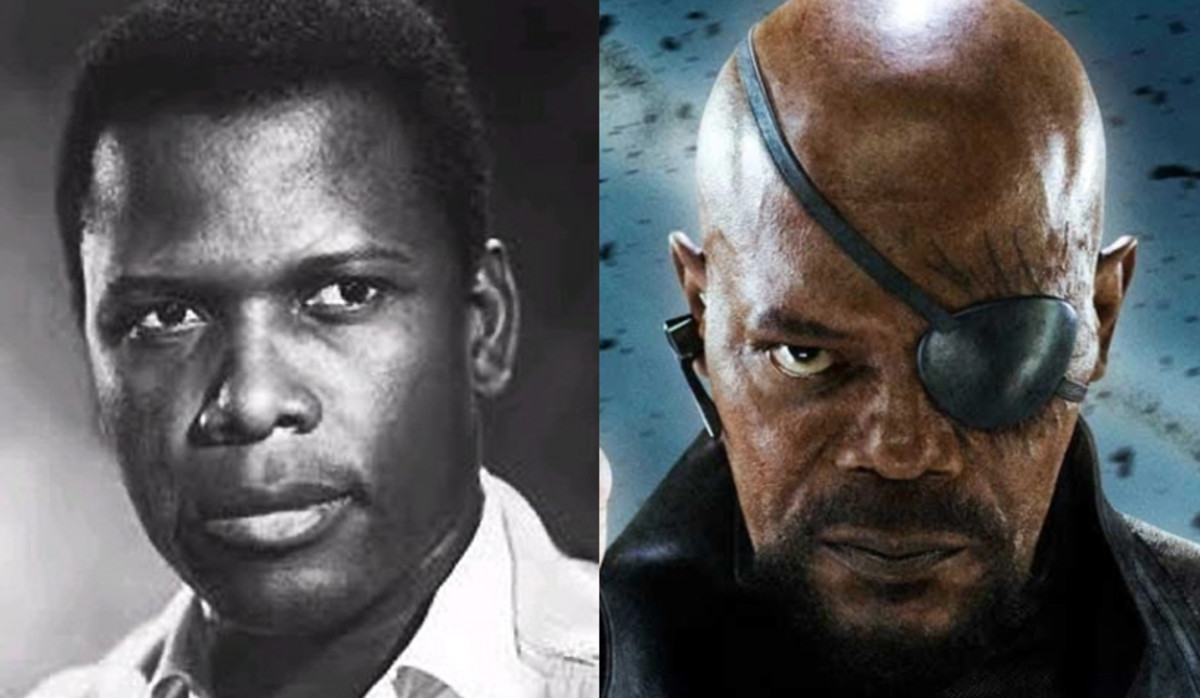 "They call me Mr. Fury!" Poitier's role as S.H.I.E.L.D. head honcho paved the way for him becoming a star, he was 25. Samuel L. Jackson was 62 when he filmed the Avengers (2012).