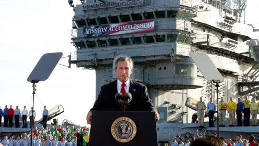 US carriers would provide important air support in both Iraq Wars, although overshadowed by the air force, and also gave President Bush a nice stage to celebrate "victory" in the Second Iraq War. 