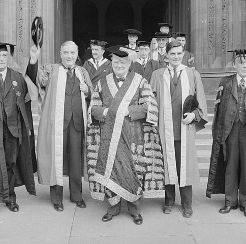 British Prime Minister Winston Churchill, American Ambassador ... John Winant, and Australian Prime Minister Robert Menzies .. at Bristol University on 12 April 1941 where Churchill, as Chancellor ... presented degrees of Doctors of Laws 