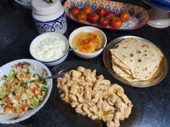 How to Make Chicken Souvlaki, Pita bread and Tzatziki