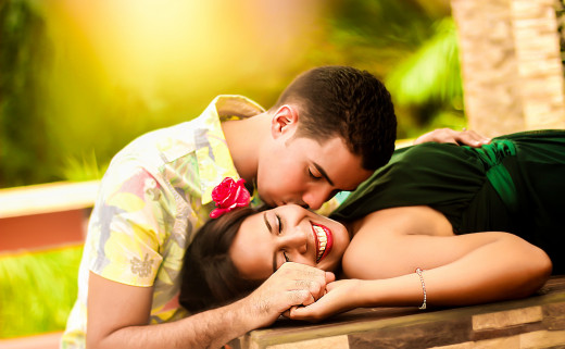 Couple having romantic commucication