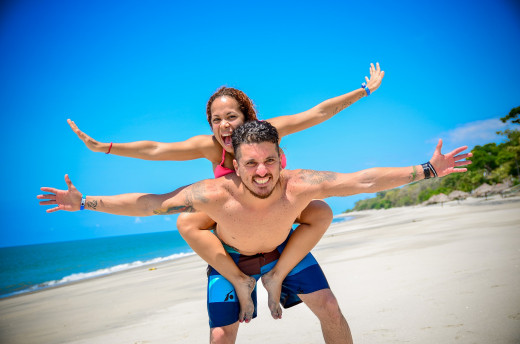 Emotionally connected couple on vacation