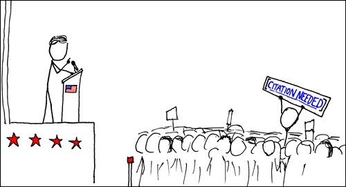 “Wikipedian Protester” by Randall Munroe connects two seemingly unrelated ideas – political speech and Wikipedia – in an insightful, fun way. (Licensed under CC BY-NC 2.5.)