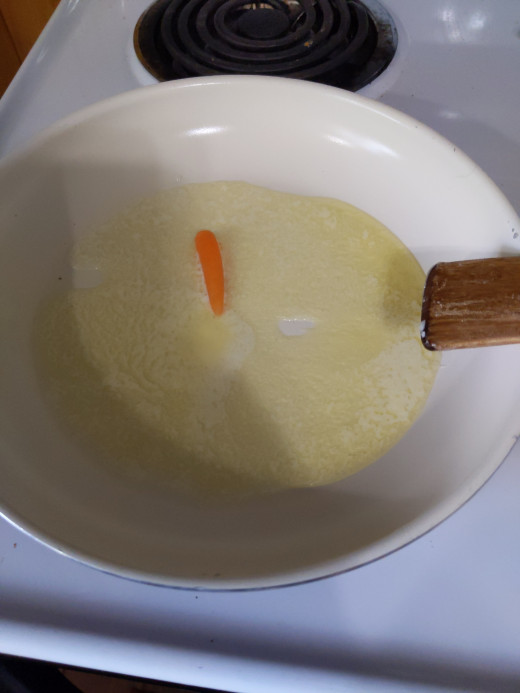 Put 1 carrot in hot butter so you know when to add rest of carrots