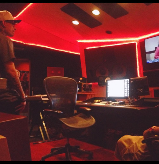 In the studio at DARP with Ricky Racks has produced for young thug, Eminem, migos , rich the kid 