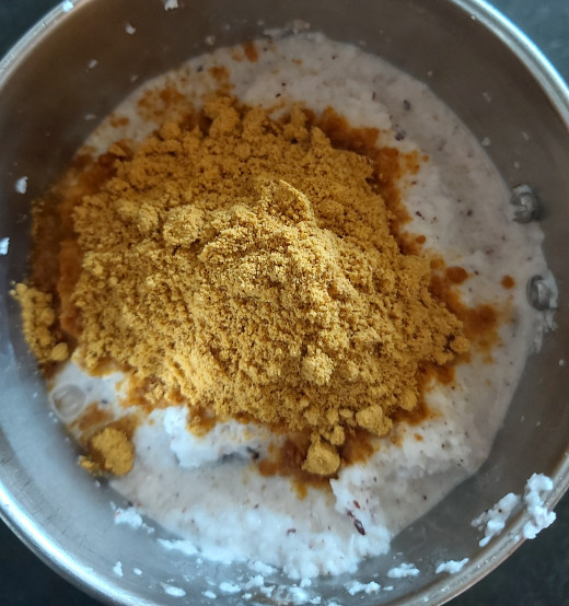 Add 2-3 teaspoons of sambar powder, add water if required. (you can use home made or store brought sambar powder).