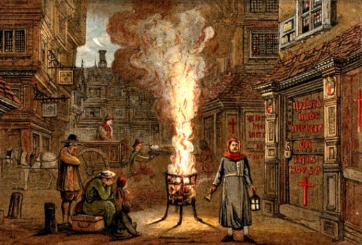 Bonfires in Streets of London
